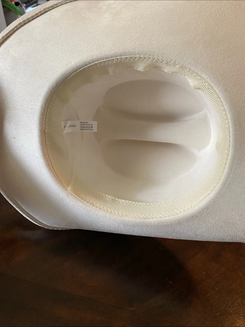 Illuma Faux Suede Cream Cowgirl Hat with Tag